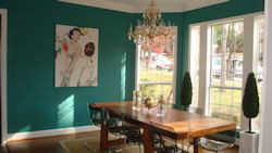 Teal dining roomT